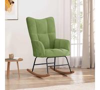 Sillón mecedora de la marca vidaXL, color verde claro, tapizado en terciopelo