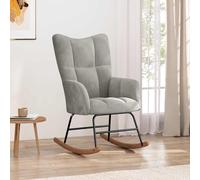 Sillón mecedora de vidaXL, color gris claro, tapizado en terciopelo