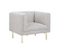 Sillón Moderno Tapizado Con Reposabrazos De Tela Gris Moen