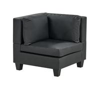 Sillón Modular Esquinero De Piel Sintética 1 Plaza Acolchado Con Cojín Negro Unstad
