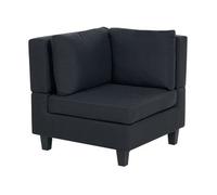 Sillón Modular Esquinero De Tela 1 Plaza Acolchado Con Cojín Negro Unstad