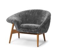 Sillón Nórdico Cálido con Forma de Huevo Frito, Gris Escandinavo, Izquierdo