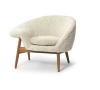Sillón Nórdico Cálido con Forma de Huevo Frito, Piel de Oveja, Luz de Luna