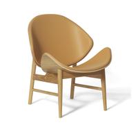 Sillón Nórdico Cálido Naranja con Asiento y Respaldo Tapizado Soavé/Roble