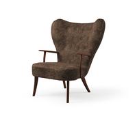 Sillón Nórdico Pragh Cálido de Piel de Oveja Drake/ Nuez Aceitado