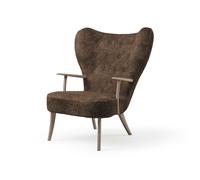 Sillón Nórdico Pragh Cálido de Piel de Oveja Drake/roble Aceitado Blanco
