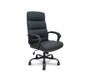 Sillón Opti545 similpiel negro base metálica negra