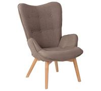 Sillón Orejero Nórdico Durham Tela Gris Topo 77x71x100 Cm Clp
