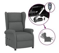 Sillón Orejero Reclinable Eléctrico De Tela Gris Oscuro Vidaxl