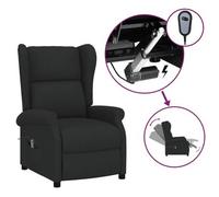 Sillón Orejero Reclinable Eléctrico Tela Negro Vidaxl