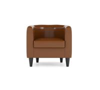 Sillón piel sintética cupido color chocolate - conforama
