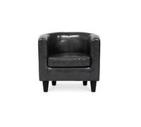 Sillón piel sintética cupido color negro - conforama