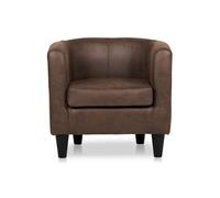 Sillón piel sintética cupido marrón envejecido - conforama