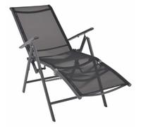 Sillón plegable de aluminio y textilene con reposapiés, respaldo | Marco de aluminio ligero, asiento textilene transpirable, reposabrazos compuesto, uso exterior, plegado compacto