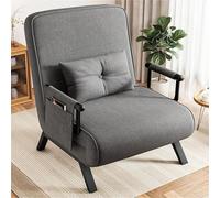 Sillón reclinable 4 en 1 con función de cama, sofá cama con respaldo ajustable en 5 posiciones, capacidad de carga de 150 kg, sofá con bolsillo lateral, sofá cama, cama para invitados, sofá plegable, 