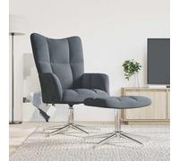 Sillón reclinable con reposapiés, color gris oscuro, tapizado en terciopelo (vidaXL)