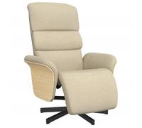 Sillón Reclinable Con Reposapiés Tela Color Crema Vidaxl