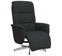 Sillón Reclinable Con Reposapiés Tela Negra Vidaxl