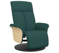 vidaXL Sillón reclinable con reposapiés tela verde oscuro