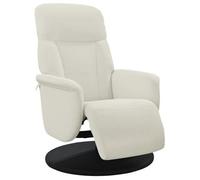 Sillón de relax vidaXL con reposapiés, color crema, tapizado en terciopelo
