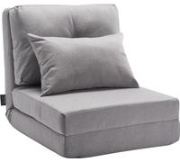 Sillón reclinable convertible, con 5 posiciones ajustables, tipo sofá para el suelo, color gris