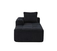 Sillón reclinable corduroy - sin montaje - cojines suaves - negro