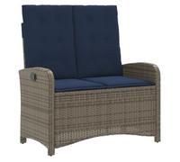 Sillón Reclinable De Jardín Con Cojines Ratán Sintético Gris Vidaxl