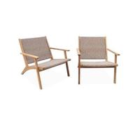Sillón Reclinable De Madera Y Resina, Set De 2, Madera