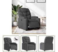 Sillón reclinable eléctrico de la marca Living Store, color gris oscuro, tapizado en tela