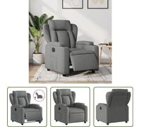 Sillón reclinable eléctrico de la marca Living Store, color gris oscuro, tapizado en tela