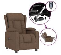 vidaXL Sillón reclinable eléctrico de tela marrón