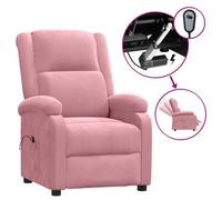 Sillón Reclinable Eléctrico De Terciopelo Rosa Vidaxl