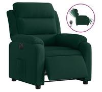 vidaXL Sillón reclinable eléctrico tapizado en terciopelo verde oscuro