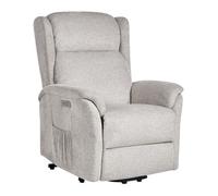 Sillón Reclinable Eléctrico Moderno De Tela Con Función De Elevación Gris Claro Elegy