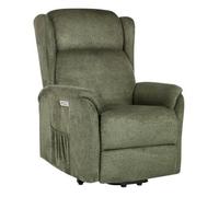 Sillón Reclinable Eléctrico Moderno De Tela Con Función De Elevación Verde Elegy