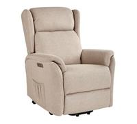 Sillón Reclinable Eléctrico Moderno De Terciopelo Con Función Elevadora Gris Pardo Elegy