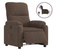 Sillón Reclinable Eléctrico Tela De Microfibra Marrón Vidaxl