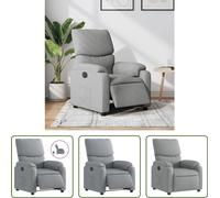 Sillón reclinable eléctrico "The Living Store", color gris claro, tapizado en tela