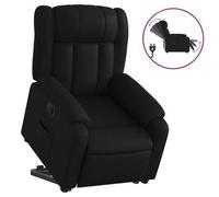 vidaXL Sillón reclinable elevable eléctrico de cuero sintético negro