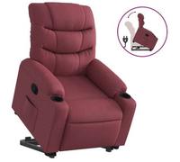 vidaXL Sillón reclinable elevable de tela – rojo tinto