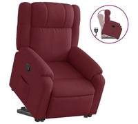 Vidaxl sillón reclinable elevable tela rojo tinto