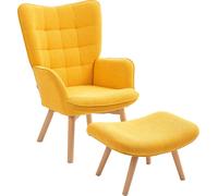 Sillón reclinable Fortuna Lai con reposapiés, sillón de relax, sillón tapizado con diseño de cuerda, sillón de estar, sillón con reposabrazos y patas de madera, sillón para televisión para sala de est