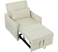Sillón reclinable HOMCOM 3 en 1, convertible en cama, con almohada lumbar