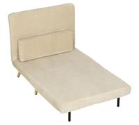 Sillón reclinable HOMCOM con función de cama, respaldo ajustable, color beige