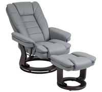 Sillón reclinable HOMCOM con reposapiés, giratorio 360°, ideal para televisión