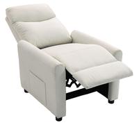 Sillón reclinable HOMCOM, ideal para ver la televisión, con función de reclinación y reposapiés, color crema