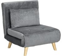 Sillón reclinable HOMCOM, sofá cama con función de cama, sofá con cojín, color gris