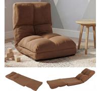 Sillón reclinable HWC-N45, sofá cama, sillón funcional con función de reclinación, estructura de acero, tapizado en terciopelo, color marrón