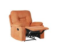 Sillón Reclinable Manual Moderno Acolchado De Tela Naranja Bergen