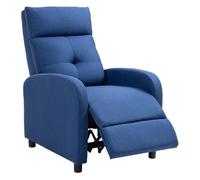 Sillón reclinable manual sofá individual con reclinación hasta 155º carga 150 kg azul